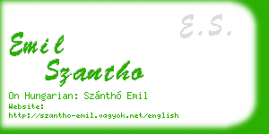 emil szantho business card